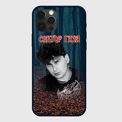 Чехол iPhone 12 Pro Max Сектор газа лесной фон / 3D-Черный – фото 1