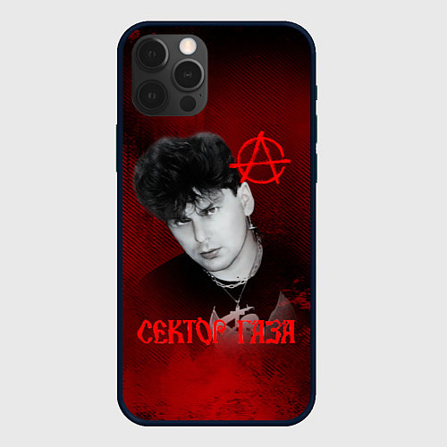 Чехол iPhone 12 Pro Max Сектор газа красный фон / 3D-Черный – фото 1