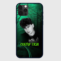 Чехол для iPhone 12 Pro Max Сектор газа зеленый фон, цвет: 3D-черный