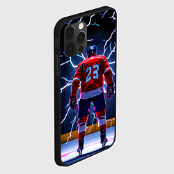 Чехол для iPhone 12 Pro Max Хоккеист и молния, цвет: 3D-черный — фото 2
