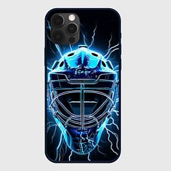 Чехол для iPhone 12 Pro Max Маска голкипера в молниях, цвет: 3D-черный