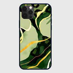 Чехол для iPhone 12 Pro Max Зеленый природный паттерн, цвет: 3D-черный
