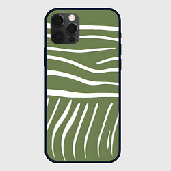 Чехол для iPhone 12 Pro Max Полоски зеленой зебры, цвет: 3D-черный