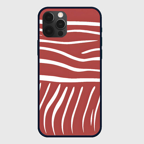 Чехол iPhone 12 Pro Max Полоски красной зебры / 3D-Черный – фото 1