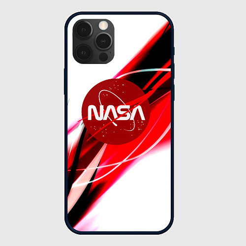 Чехол iPhone 12 Pro Max Nasa абстрактные полосы / 3D-Черный – фото 1