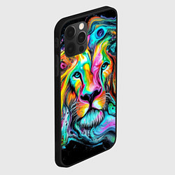 Чехол для iPhone 12 Pro Max Абстрактная морда льва - яркие психоделические цве, цвет: 3D-черный — фото 2