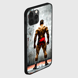 Чехол для iPhone 12 Pro Max Рестлер на синем, цвет: 3D-черный — фото 2