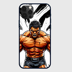 Чехол для iPhone 12 Pro Max Мощный реслер, цвет: 3D-черный
