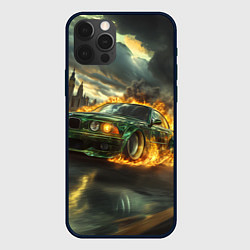 Чехол для iPhone 12 Pro Max BMW огненная скорость, цвет: 3D-черный