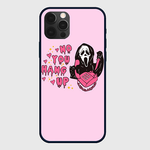 Чехол iPhone 12 Pro Max Крик по телефону / 3D-Черный – фото 1