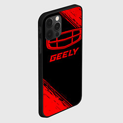 Чехол для iPhone 12 Pro Max Geely - red gradient, цвет: 3D-черный — фото 2
