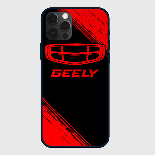 Чехол iPhone 12 Pro Max Geely - red gradient / 3D-Черный – фото 1