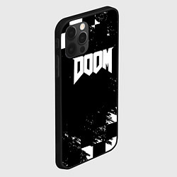 Чехол для iPhone 12 Pro Max Doom краски клетка, цвет: 3D-черный — фото 2