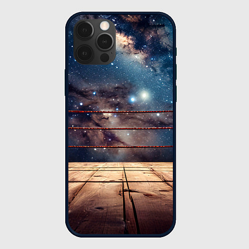 Чехол iPhone 12 Pro Max Космический ринг / 3D-Черный – фото 1