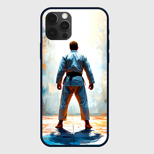 Чехол iPhone 12 Pro Max Дзюдоист / 3D-Черный – фото 1