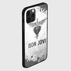 Чехол для iPhone 12 Pro Max Bon Jovi - white gradient, цвет: 3D-черный — фото 2