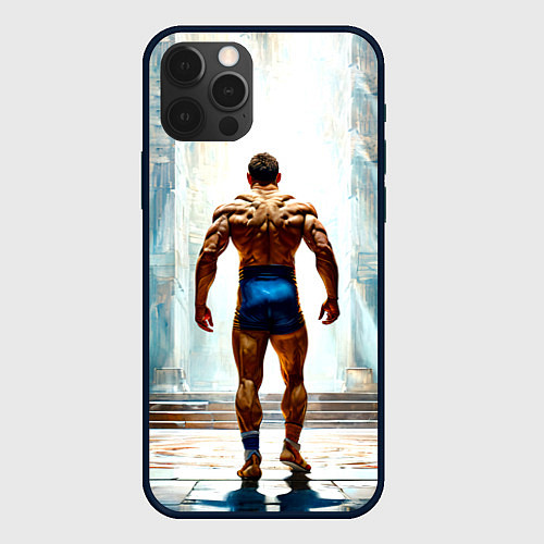 Чехол iPhone 12 Pro Max Греко-римский борец / 3D-Черный – фото 1