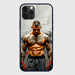 Чехол для iPhone 12 Pro Max Дастин Порье на сером, цвет: 3D-черный