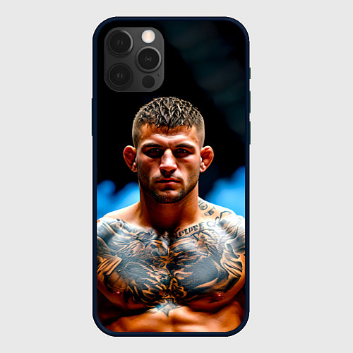 Чехол iPhone 12 Pro Max Дастин Порье в дыму / 3D-Черный – фото 1