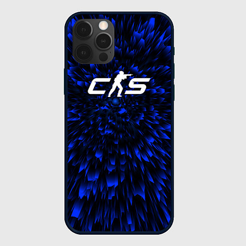 Чехол iPhone 12 Pro Max Counter-Strike 2 blue energy / 3D-Черный – фото 1