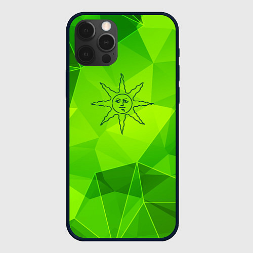 Чехол iPhone 12 Pro Max Dark Souls green poly / 3D-Черный – фото 1