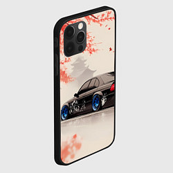 Чехол для iPhone 12 Pro Max Черная БМВ и сакура, цвет: 3D-черный — фото 2