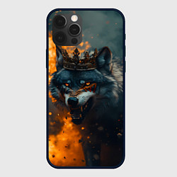 Чехол iPhone 12 Pro Max Злой волк в огне