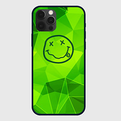Чехол для iPhone 12 Pro Max Nirvana green poly, цвет: 3D-черный
