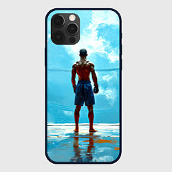 Чехол для iPhone 12 Pro Max Кикбоксер в синем, цвет: 3D-черный