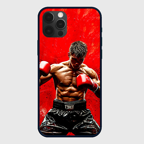 Чехол iPhone 12 Pro Max Кикбоксер в красном / 3D-Черный – фото 1