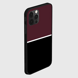 Чехол для iPhone 12 Pro Max Сливовый чёрный с белой полоской, цвет: 3D-черный — фото 2