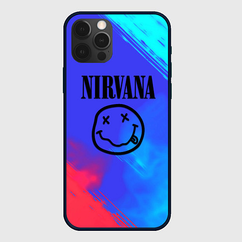 Чехол iPhone 12 Pro Max Nirvana жидкие краски / 3D-Черный – фото 1