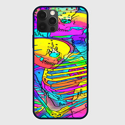 Чехол для iPhone 12 Pro Max Черепа неоновые краски, цвет: 3D-черный