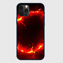 Чехол iPhone 12 Pro Max Красный круг из огня текстура