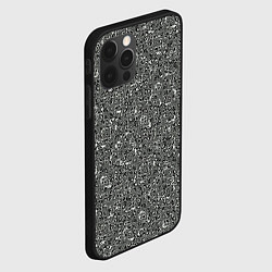 Чехол для iPhone 12 Pro Max Чёрно-белый искажённый узор, цвет: 3D-черный — фото 2