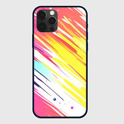 Чехол для iPhone 12 Pro Max Брызги краски на белом фоне, цвет: 3D-черный