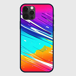 Чехол iPhone 12 Pro Max Радужные брызги краски текстура