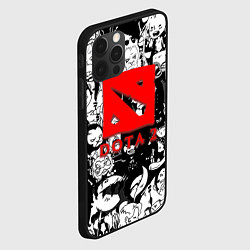 Чехол для iPhone 12 Pro Max Dota черно белые персонажи, цвет: 3D-черный — фото 2