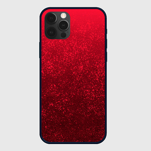 Чехол iPhone 12 Pro Max Карминовый розовый текстурный градиент / 3D-Черный – фото 1