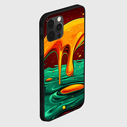 Чехол для iPhone 12 Pro Max Оранжевая клякса текстура, цвет: 3D-черный — фото 2