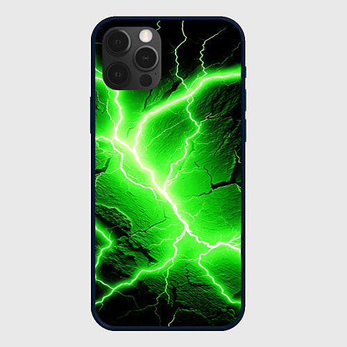 Чехол iPhone 12 Pro Max Color green black / 3D-Черный – фото 1