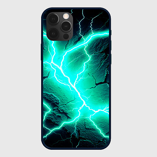 Чехол iPhone 12 Pro Max Color light blue black / 3D-Черный – фото 1