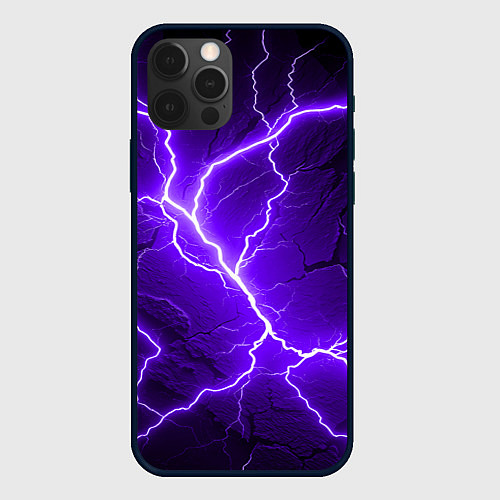Чехол iPhone 12 Pro Max Color purple black / 3D-Черный – фото 1