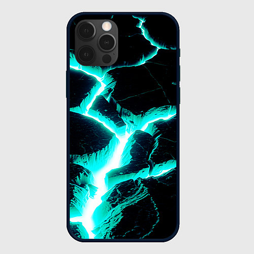 Чехол iPhone 12 Pro Max Color light blue black / 3D-Черный – фото 1