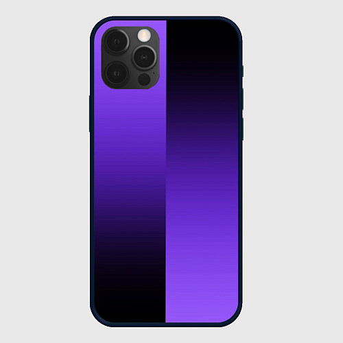 Чехол iPhone 12 Pro Max Чёрно-сиреневый градиент пополам / 3D-Черный – фото 1