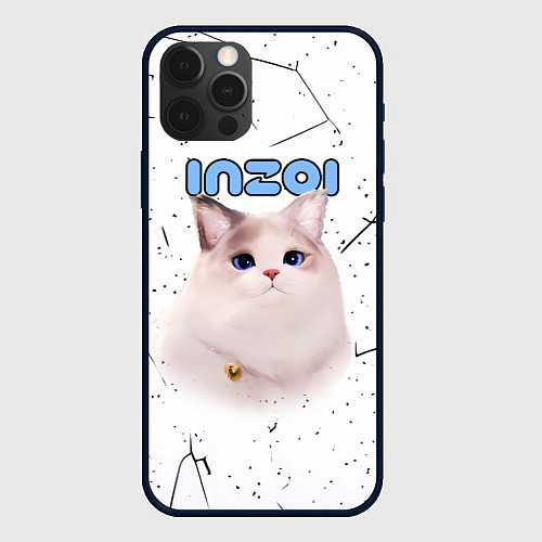 Чехол iPhone 12 Pro Max Inzoi кошечка на белом фоне / 3D-Черный – фото 1