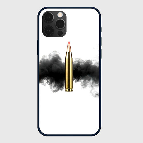 Чехол iPhone 12 Pro Max Патрон и черный дым / 3D-Черный – фото 1