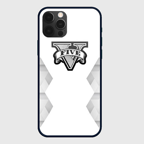 Чехол iPhone 12 Pro Max GTA white poly / 3D-Черный – фото 1