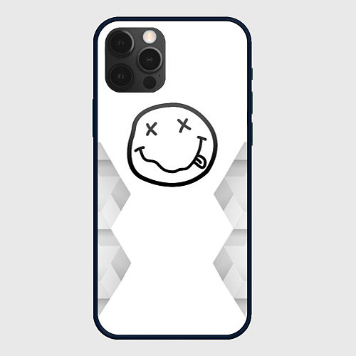 Чехол iPhone 12 Pro Max Nirvana white poly / 3D-Черный – фото 1