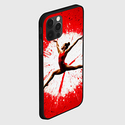 Чехол для iPhone 12 Pro Max Воздушная гимнастка на красном, цвет: 3D-черный — фото 2